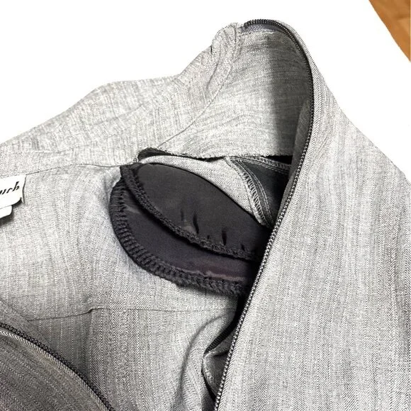 Womens Gray Herringbone Blazer Jacket Size 12 Polyester/Spandex By N Touch - Picture 8 of 8